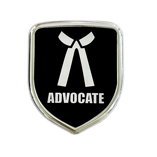 3D Metal Chrome Sticker Emblem Badge Logo | Durable & Stylish Automotive Decoration | for Cars & Bikes (Advocate Black)