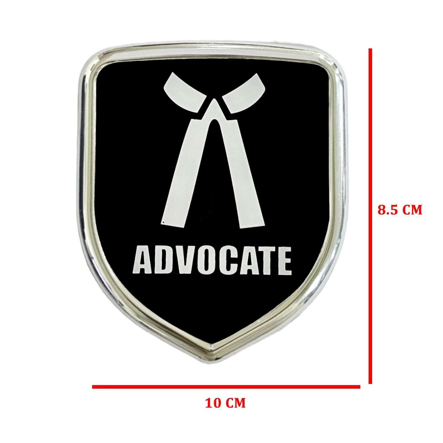 3D Metal Chrome Sticker Emblem Badge Logo | Durable & Stylish Automotive Decoration | for Cars & Bikes (Advocate Black) - Image 3
