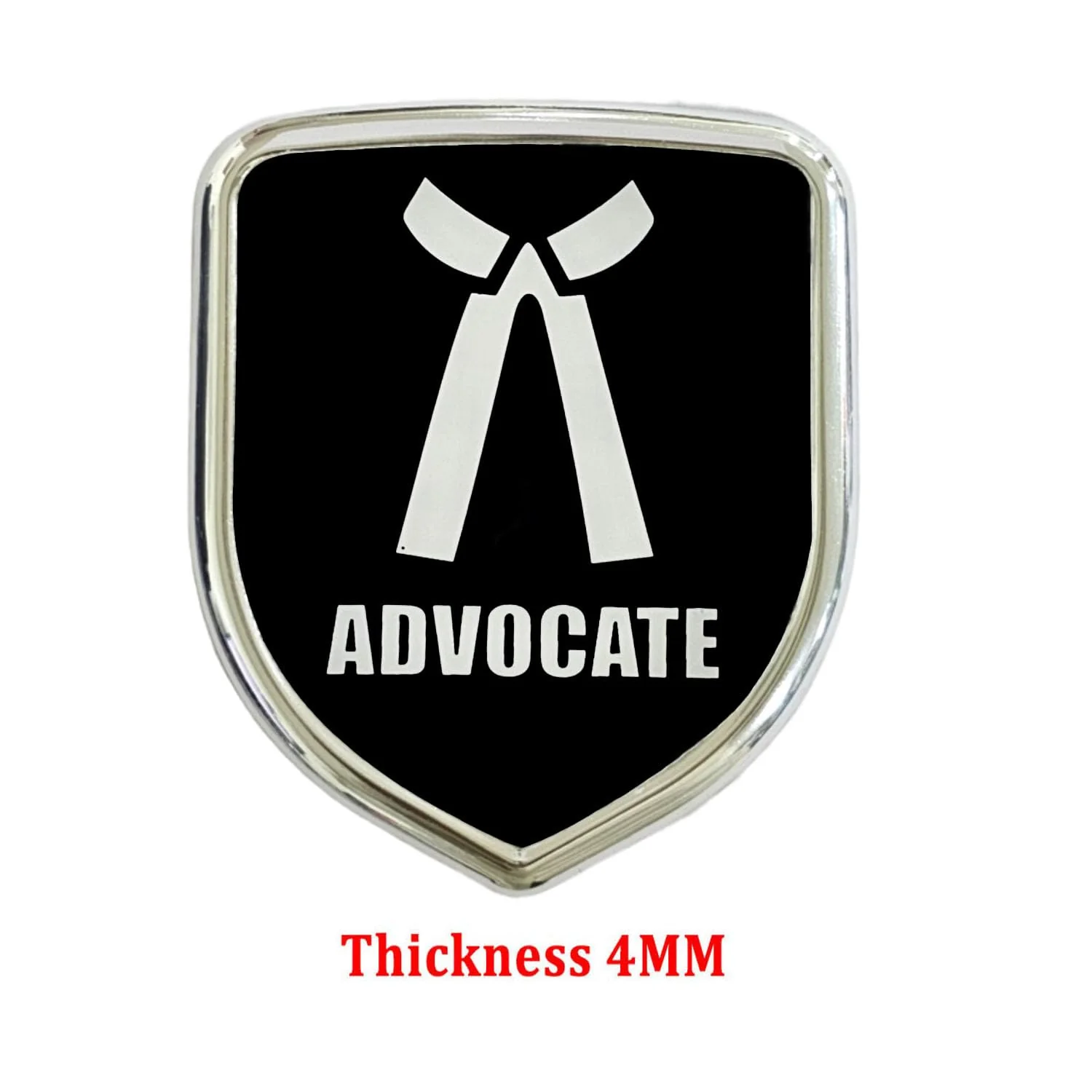 3D Metal Chrome Sticker Emblem Badge Logo | Durable & Stylish Automotive Decoration | for Cars & Bikes (Advocate Black) - Image 5
