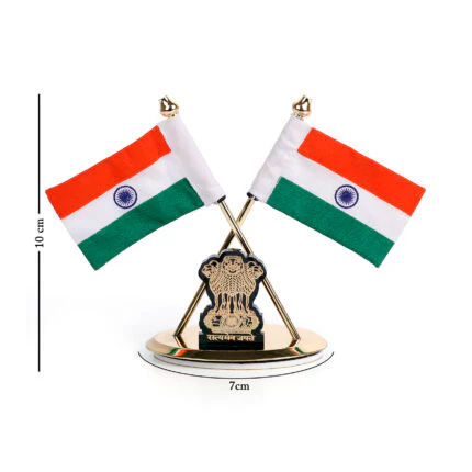 Khadi Ashoka Pillar Showpiece with Indian Flag – Premium Steel Emblem for Home, Office & Corporate Gifting - Image 2