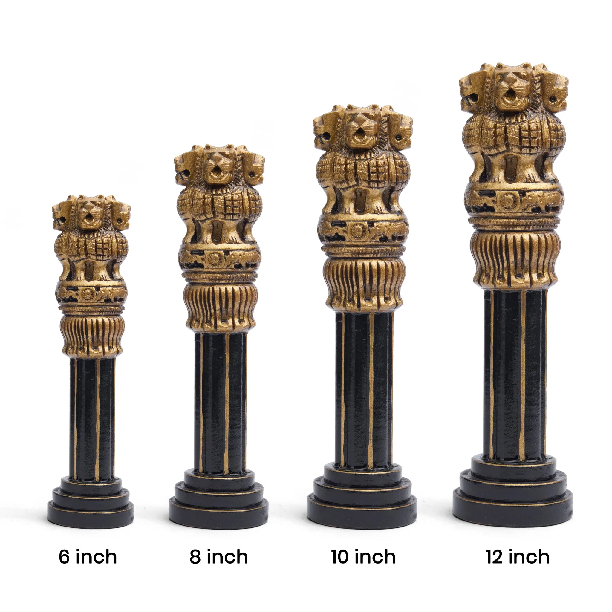 Premium Wooden Ashoka Pillar – Black & Golden | Ideal for Advocate Desk, Office & Home Decor - Image 4