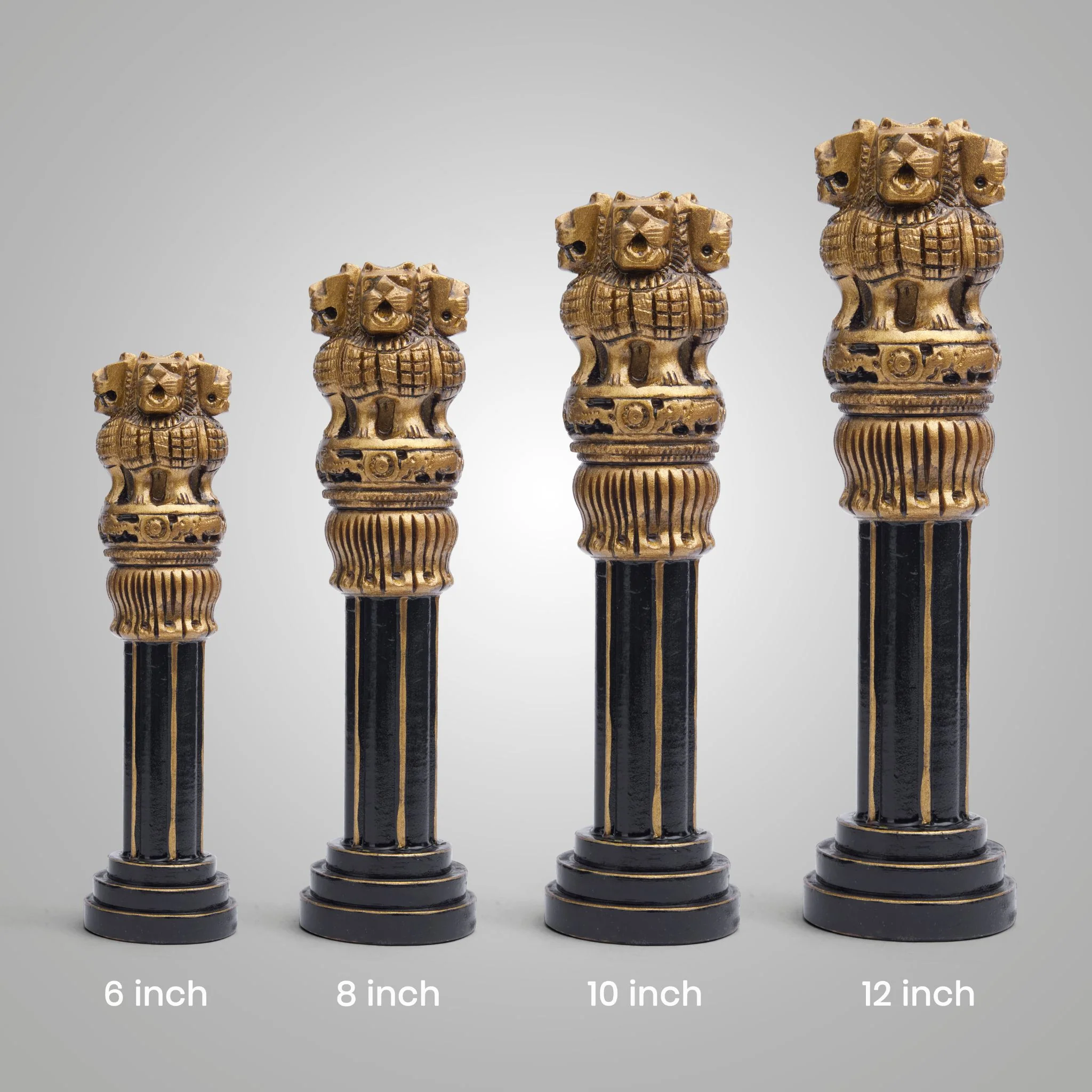 Premium Wooden Ashoka Pillar – Black & Golden | Ideal for Advocate Desk, Office & Home Decor - Image 5