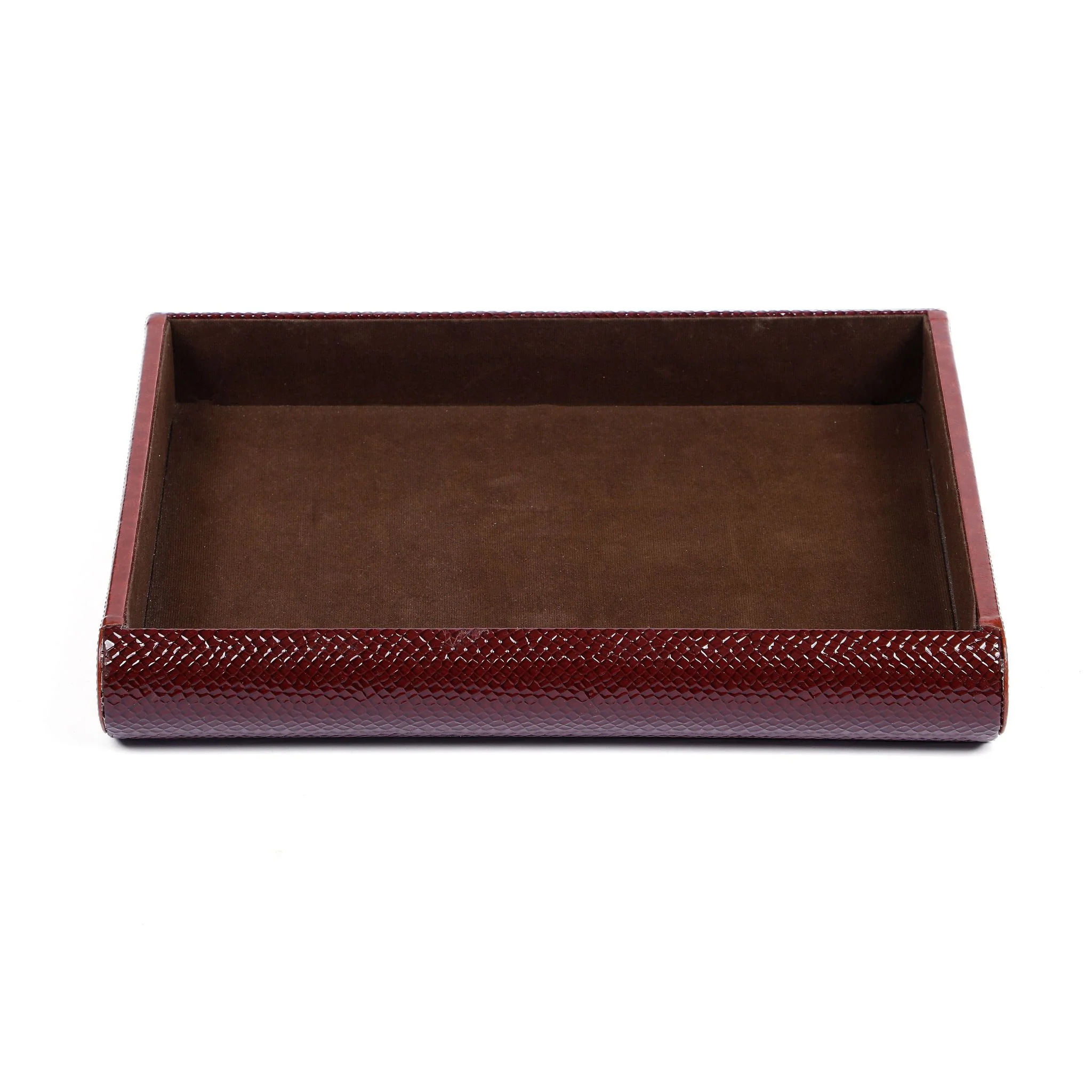 Vegan Leather Multipurpose Organizer – 6-in-1 Wooden Desk Storage Box | Brown - Image 4