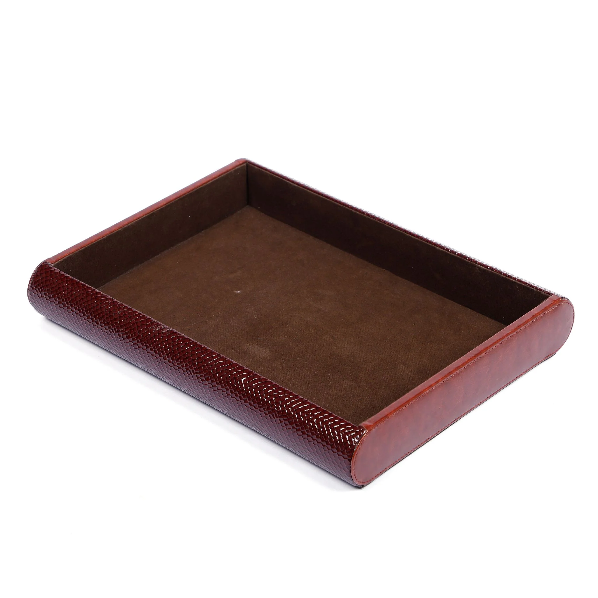 Vegan Leather Multipurpose Organizer – 6-in-1 Wooden Desk Storage Box | Brown - Image 5